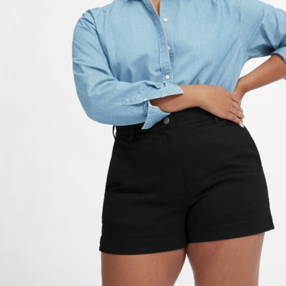 Everlane Pants - Everlane Cropped Straight Short Black High Waisted